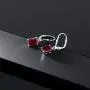 Gem Stone King 925 Sterling Silver Red Garnet Earrings For Women (3.90 Cttw, Gemstone Birthstone, Emerald Cut 8X6MM)