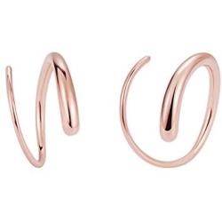 Small Spiral Huggie Hoop Earrings 14k Gold Over Sterling Silver, 0.51 Inch