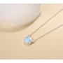 FANCIME Sterling Silver Cat/Unicorn/Elephant Necklace White Created Opal Cute Pendant Necklace Small Dot Round Disc Fine Jewelry For Women Girls 16+2 inch Extender
