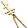 Stainless Steel Russian Orthodox Cross Crucifix Byzantine Pendant Necklace for Men Women,24'' Curb Chain