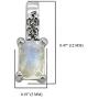 YoTreasure 0.58 ct Moonstone Solid 925 Sterling Silver Chain Pendant