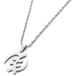 Stainless Steel Symbol Pendant Necklace Trendy Adinkra Gye Nyame Ethnic Symbol Jewelry