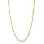 The Bling Factory 3.7mm 24k Yellow Gold Plated Stainless Steel Flat Figaro Chain Necklace