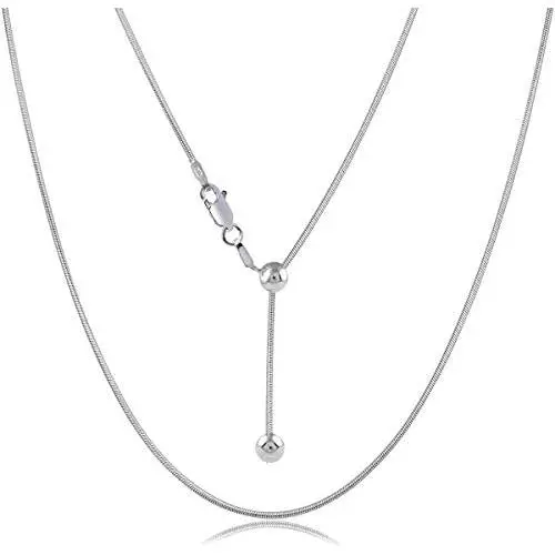 Orostar Sterling Silver 925 Unisex Adjustable 1MM Snake Bolo Chain, Extends to 24 Inches! Orostar Sterling Silver 925 Unisex Adjustable 1MM Snake Bolo Chain, Extends to 24 Inches!