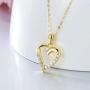 Yafeeso Solid 14K Gold Heart Necklace for Women Girls Love Heart Pendant Necklacewith 5A Cubic Zirconia for Anniversary Mothers Day Couple Jewelry Gifts for Her, 16+2 Inch