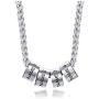 MPRAINBOW Men Women Custom Personalized Stainless Steel/Black Rope Chain ID Pendant Necklace with 2-6 Names Letters Engraved Small Custom Beads Necklace - Family Friends Name Customized Made Jewelry