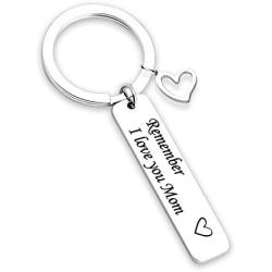 TOGON Remember I Love You Mom Dad Keychain Stainless Steel Jewelry Gifts for Mom Dad