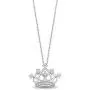 Jewelili Enchanted Disney Fine Jewelry Sterling Silver 1/10 CTTW Multi Princess Tiara Pendant