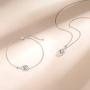 FANCIME Created Aquamarine Necklace Sterling Silver Birthstone Necklaces for Women Dainty Infinity Pendant Birthday Anniversary Jewelry Gifts for Her，Chain Length 16''+2'' Extend
