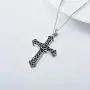 RMREWY Celtic Knot Cross Necklace 925 Sterling Silver Oxidation Sunflower Cross Religious Irish Celtic Jewelry for Women RMREWY Celtic Knot Cross Necklace 925 Sterling Silver Oxidation Sunflower Cross Religious Irish Celtic Jewelry for Women