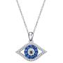 PEIMKO Evil Eye Pendant Necklace for Women 925 Sterling Silver Greek Protection Jewelry Amulet Gift for Girls Boys