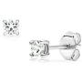 SolidSilver - Sterling Silver 3mm Round Solitaire Stud Earrings Made with Swarovski Crystal