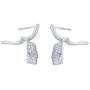 Sterling Silver Cz Skull Dangle Earrings - 23mm