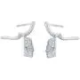 Sterling Silver Cz Skull Dangle Earrings - 23mm Sterling Silver Cz Skull Dangle Earrings - 23mm