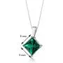 14 Karat White Gold Princess Cut 2.25 Carats Created Emerald Pendant 14 Karat White Gold Princess Cut 2.25 Carats Created Emerald Pendant