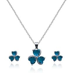 MFHUNX Fashion Necklace/Earrings Engagement Jewelry Set for Women 18K Gold Plated Halo CZ Hypoallergenic Wedding Jewelry for Girls Mom Lover