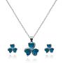 MFHUNX Fashion Necklace/Earrings Engagement Jewelry Set for Women 18K Gold Plated Halo CZ Hypoallergenic Wedding Jewelry for Girls Mom Lover