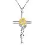 DIOFRG Sunflower Cross Necklace Sterling Silver Dainty Sunshine Pendant for Women Mom Christmas Valentines Day Anniversary Wife Friend Flower Teen Girl Gifts Jewelry DIOFRG Sunflower Cross Necklace Sterling Silver Dainty Sunshine Pendant for Women Mom Christmas Valentines Day Anniversary Wife Friend Flower Teen Girl Gifts Jewelry