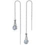 Kainier Drop Dangle Earrings CZ Tear Drop Style 14K Gold Plated Cubic Zirconia Thread Dangling Earrings for Women and Girls