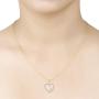 SOLIDGOLD - 14K Yellow Gold Crystal Clear CZ Double Heart Pendant and an Adjustable Necklace Chain