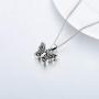 ROMANTIC WORK Filigree Butterfly Cremation Urn Necklace for Human/Pet Ashes Sterling Silver with Cubic Zirconia Animal Pendant Memory Jewelry for Women Mother Nana Daughter, Engraved-Always with Me
