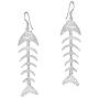 Fishbone Animal Fish Occident Beautiful Earrings Dangle for Women Girl Silver Plated fashion club Jewelry Gift