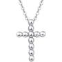 FANCIME Sterling Silver Small Cross Crucifix Stud Earrings/Pendant Necklace Dainty Cute Charm Fine Jewelry Set Gifts for Mom Women Teen Girls