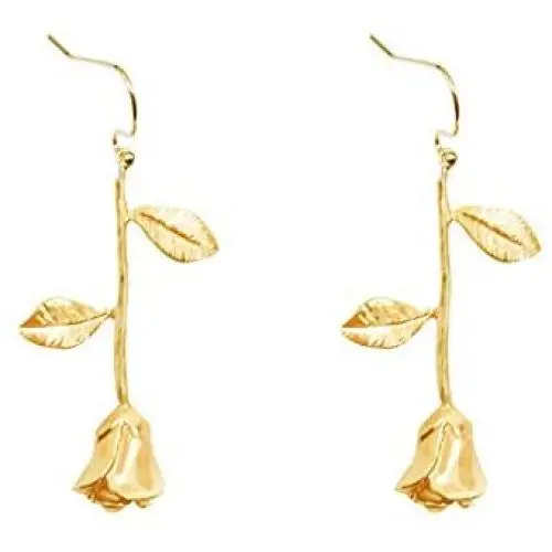 Romantic Rose Flower Dangle Hook Earrings for Women and Girl Romantic Rose Flower Dangle Hook Earrings for Women and Girl