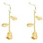 Romantic Rose Flower Dangle Hook Earrings for Women and Girl