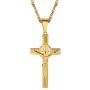 Jesus Cross Necklace for Men Women, Stainless Steel, Black/Blue/Rose Gold/18K Gold Plated, 22''-24'' adjustable, Come Gift Box