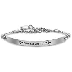 G-Ahora Ohana Bracelet Hibiscus Charm Jewelry Inspired from Stitch Lilo Hawaiian Bracelet(Ohana CBR) (Ohana CBR)