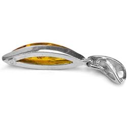 Ian and Valeri Co. Amber Sterling Silver Marquise-Shaped Pendant