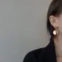 Gold Circle Round Disc Drop Earrings Small Cute Coin Dangle Hoop Earrings for Women Minimalist Jewelry for Girls Gold Circle Round Disc Drop Earrings Small Cute Coin Dangle Hoop Earrings for Women Minimalist Jewelry for Girls