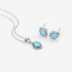 Mints Opal Jewelry Set Filigree Sterling Silver October Birthstone Gemstone Fine Jewelry for Women