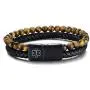 VNOX Custom Engraving Medical Alert ID Two-Strand Braided Leather Cuff Wristband Rope Bracelet with Magnetic Clasp for Men Boys VNOX Custom Engraving Medical Alert ID Two-Strand Braided Leather Cuff Wristband Rope Bracelet with Magnetic Clasp for Men Boys