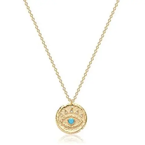 Bemoly 14K Gold Evil Eye Necklace for Women Dainty Turquoise Eye with Tiny Cubic Zirconia Coin Pendant Boho Minimalist Lucky Jewelry Gift Bemoly 14K Gold Evil Eye Necklace for Women Dainty Turquoise Eye with Tiny Cubic Zirconia Coin Pendant Boho Minimalist Lucky Jewelry Gift
