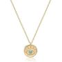 Bemoly 14K Gold Evil Eye Necklace for Women Dainty Turquoise Eye with Tiny Cubic Zirconia Coin Pendant Boho Minimalist Lucky Jewelry Gift