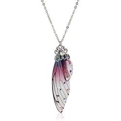 Butterfly Wing Drop Dangle Earrings Big Monarch Colorful Butterfly Wing Pendant Necklace Jewelry Set Crystal Wing Earring Fashion Acrylic Insect Jewelry Wedding Birthday Party Gift