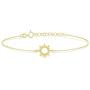 GELIN Good Vibes Only Charm Bracelet in 14k Solid Gold - Dainty Jewelry For Women - 14k Yellow Sunshine Chain Bracelet - Cute Birthday Gift for Her