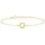 GELIN Good Vibes Only Charm Bracelet in 14k Solid Gold - Dainty Jewelry For Women - 14k Yellow Sunshine Chain Bracelet - Cute Birthday Gift for Her