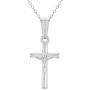 925 Sterling Silver Crucifix Pendant Religious Necklace Unisex 16''