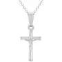 925 Sterling Silver Crucifix Pendant Religious Necklace Unisex 16'' 925 Sterling Silver Crucifix Pendant Religious Necklace Unisex 16''