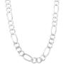 Nuragold 14k White Gold 7.5mm Solid Figaro Chain Link Necklace, Mens Jewelry Lobster Lock 20'' 22'' 24'' 26'' 28'' 30''