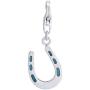 AFFY Jewelry Multi Color Enamel Horseshoe Charm Pendant Necklace in 925 Sterling Silver
