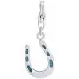 AFFY Jewelry Multi Color Enamel Horseshoe Charm Pendant Necklace in 925 Sterling Silver