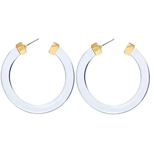 LEGITTA Transparent Color Lucite Resin Hoop Earrings Acetate Statement Drop Earrings