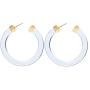 LEGITTA Transparent Color Lucite Resin Hoop Earrings Acetate Statement Drop Earrings