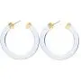 LEGITTA Transparent Color Lucite Resin Hoop Earrings Acetate Statement Drop Earrings