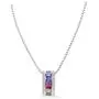 Multicolor AAA CZ Necklace & Earrings Jewelry Set Trendy Cubic Zirconia Omega Clip Earring Cable Chain