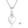 925 Sterling Silver Heart Urn Necklace for Ashes Cremation Jewelry Memorial Keepsake Pendant with Funnel Kit